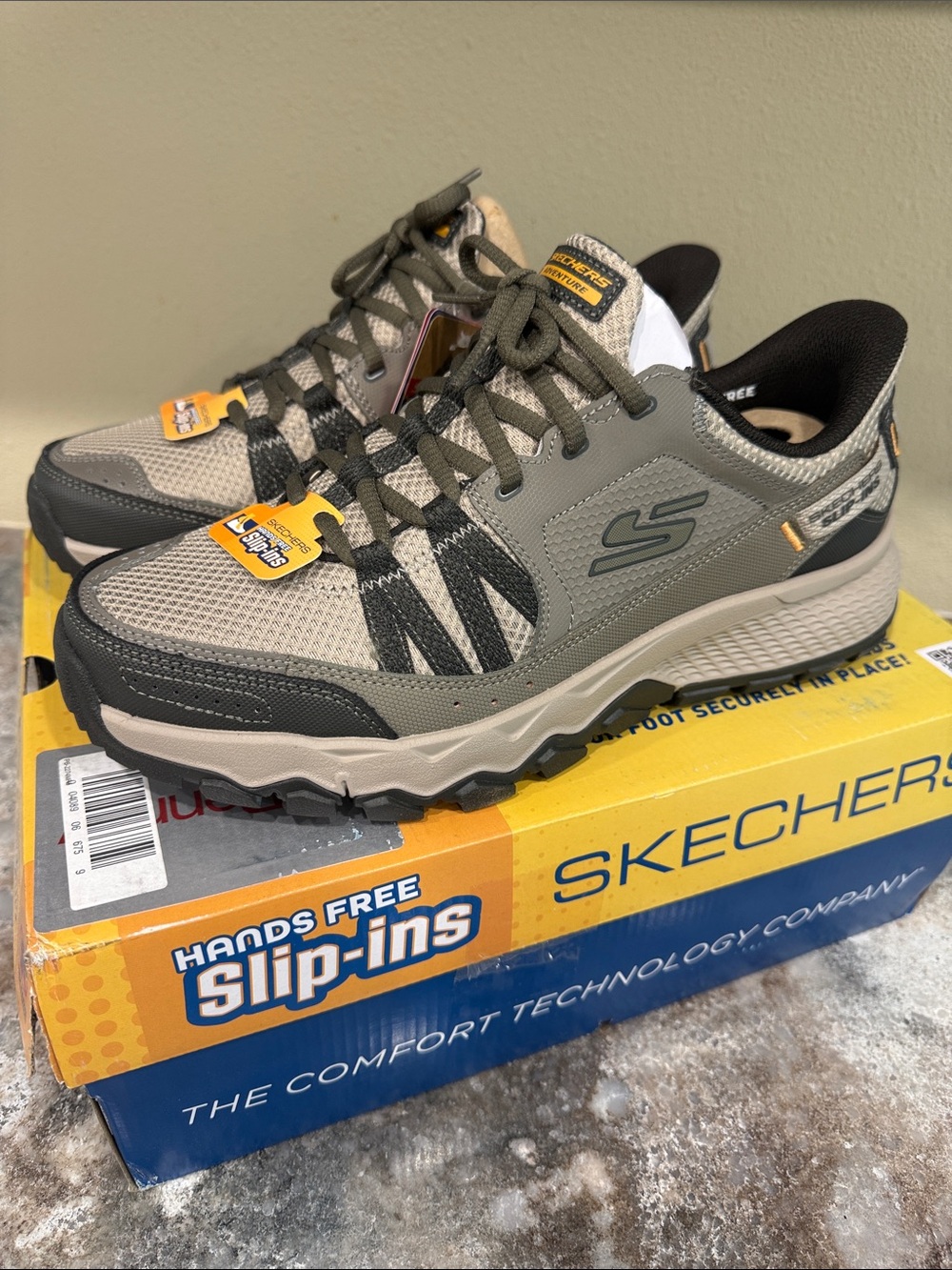 Skechers Men’s Gray and Black Wide Fit Athletic Slip-On Sneakers - Picture 4 of 4